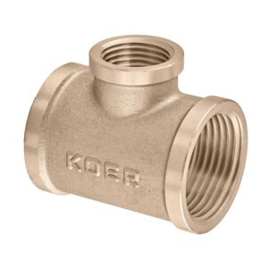 Mosazný redukční T-Kus FFF KOER, KF.T100610F.WN.E - 1"Fх1/2"Fх1"F